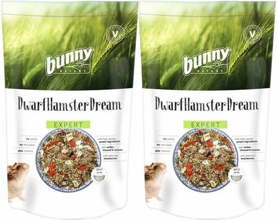 Bunny Nature Dwerghamsterdroom Expert - 2 x 500 gr - Voordeelverpakking