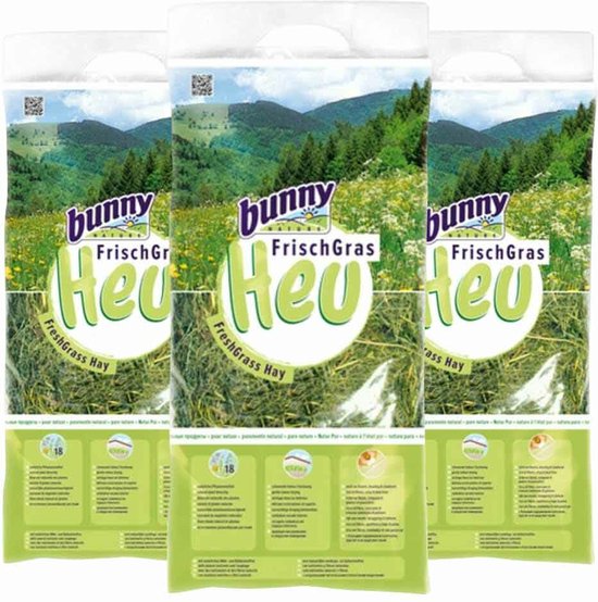 Bunny Nature Vers Gras Hooi - 3 x 750 gr - Voordeelverpakking