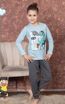 Jongen Pyjama - Pyjamaset - Katoen - Blauw / Gray - Dino Back to School - 4028 - 5-6 jaar