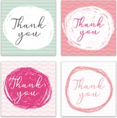Bedankkaarten - Set van 8 vierkante kaarten "bedankt" - Inclusief envelop - Leuke Post - Set 1