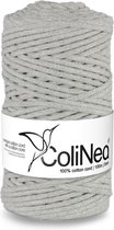 ColiNea - Touw - katoenen koord - gevlochten - 3mm, 100m - lichtgrijs