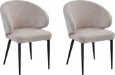 Colenis® - Chaise de salle à manger Ruby - Set de 2 - Beige - Chenille - Design