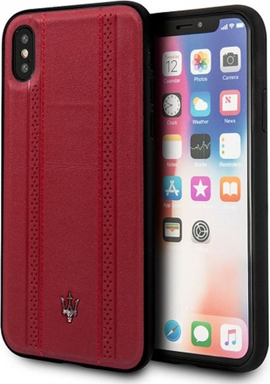 Maserati rood leren iPhone XS Max-hoesje