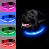 Honden halsband LED - Blauw - Maat L - USB oplaadbaar - 3 verschillende standen - Lichtgevende hondenhalsband - 100% waterdicht - Super helder licht - Voor huisdieren