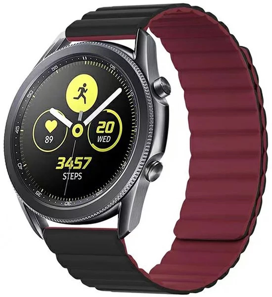 Beline Pasek smartwatchbandje 20mm Magnetisch Zwart-Rood