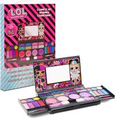 L.O.L cosmetische compacte set voor tieners inclusief spiegel - totaal 30 stuks inc. 14 lipglosses, 8 oogschaduw, 4 blosjes, 4 borstels,Veilige en niet-giftige kleurrijke draagbare opvouwbare make-up schoonheidsset voor meisjes/tieners