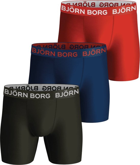 Bjorn Borg - Boxers Performance Björn Borg 3-Pack Multicolore - Homme - Taille L - Body-fit