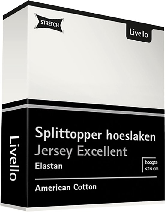 Livello Hoeslaken Splittopper Jersey Excellent Offwhite 250 gr 140x200 t/m 160x220