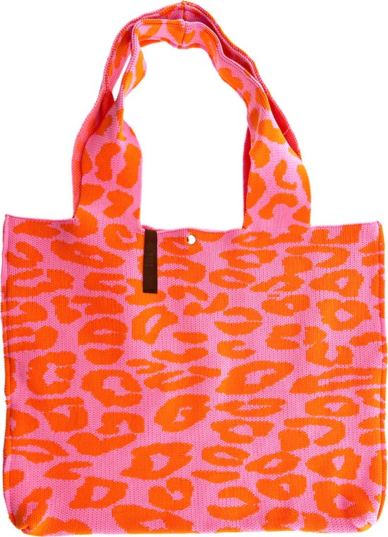 LOT83 Tas Lara - Tote bag - Boodschappentas - Handtas - Oranje / Roze - 35 x 45 cm