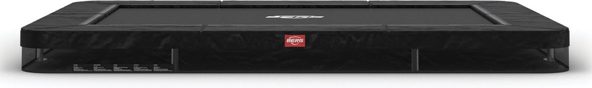 BERG Trampoline Ultim Favorit - InGround - 330 x 220 cm - Zwart - Voordeel pakket met Extra Strong Afdekhoes Zwart