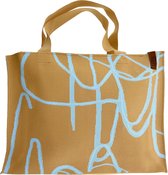 LOT83 Shopper Lara - Tote bag - Boodschappentas - Handtas - Goud / Blauw - 35 x 45 cm