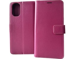 Bookcase Rose Adapté pour Motorola Moto E32 / E32s - étui portefeuille - ZT Accessoires