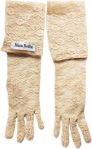 BamBella® - Lange Handschoenen Bruin kant - Sexy handschoenen dames -