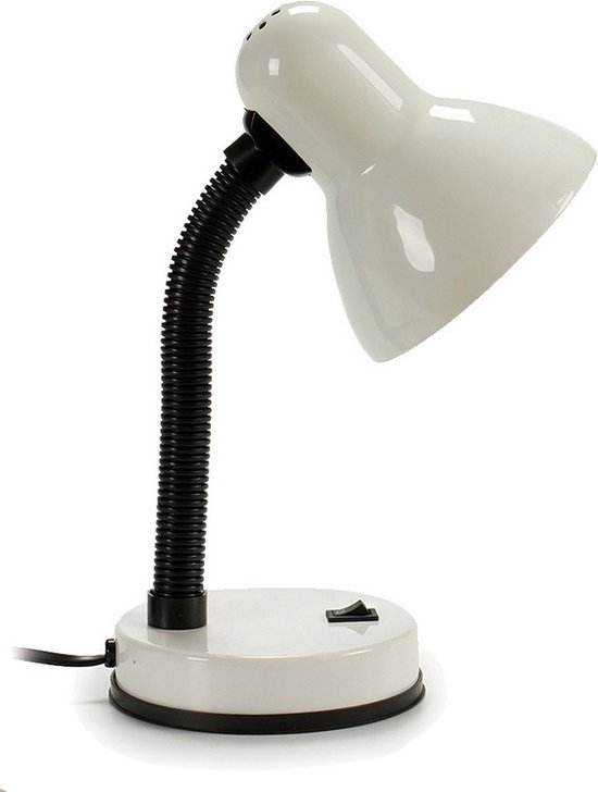 Foto: Pincello tafellamp bureaulampje desk light metaal wit h33 cm leeslampje buigzame stang