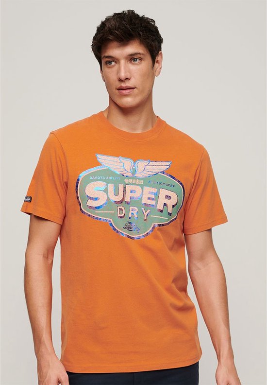 Superdry Gasoline Workwear T-shirt Met Korte Mouwen Oranje M Man