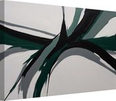 Minimalistisch met groen wanddecoratie - Abstract expressionisme schilderij - Muurdecoratie Moderne kunst - Vintage schilderij - Canvas schilderij - Kantoor decoratie 90x60 cm