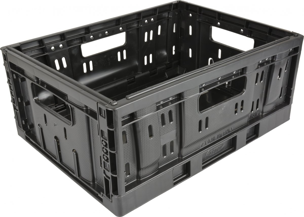 Mand steco klapkrat zwart 40x30x17cm - ZWART