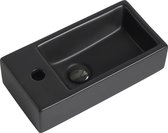 Fontaine Mia 40,5x20x10,5cm noir mat avec bouchon de vidange à gauche sans trou pour robinet