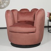 Fauteuil Daphne velvet oud roze draaibare fauteuil