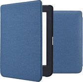 iMoshion Ereader Cover / Hoesje Geschikt voor Kobo Nia - iMoshion Canvas Sleepcover Bookcase zonder stand - Donkerblauw