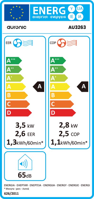 Auronic Mobiele Airco - 12.000 BTU - 4-in-1 - Airconditioning met 2 Raamafdichtingskits - Ventilator - Ontvochtiger - tot 35 m² koelen