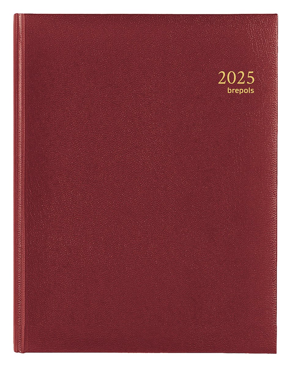 Brepols Bureau-agenda 2025 - TIMING - Lima - Weekoverzicht - 1w/2p - Bordeaux - 17.2 x 22 cm