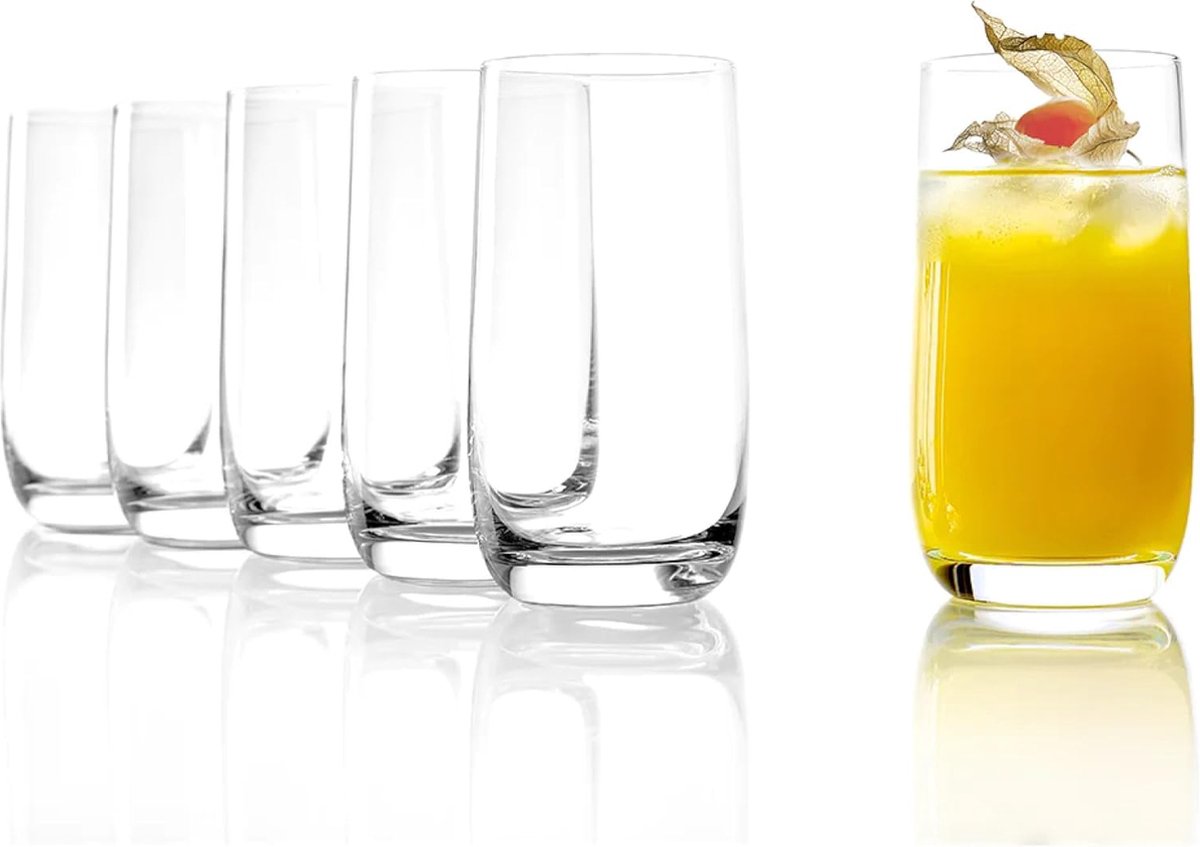 315 ml drinkglazen set van 6 vaatwasserbestendig hoge breukbestendigheid universele glazen als waterglazen sapglazen schoorleglazen longdrinkglazen