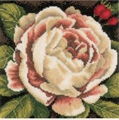 LanArte Witte roos borduren (pakket)