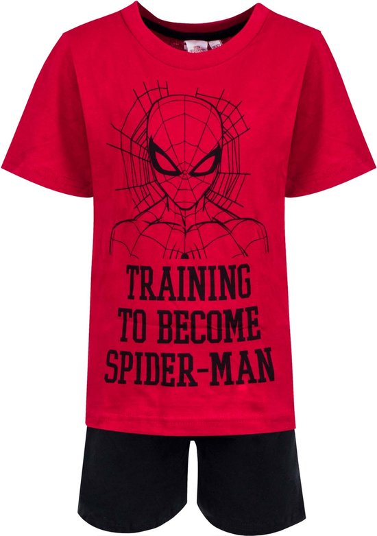 Spiderman - shortama - pyjama - rood - zwart