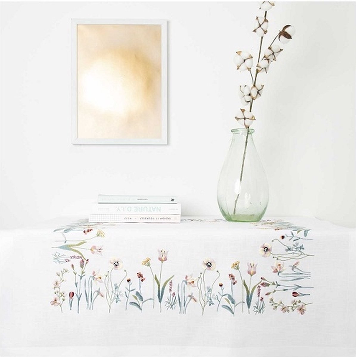 Rico design Borduurpakket voorbedrukt kleedje veldbloemen van Rico 67470.52.21