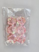 BamBella® - Roze Bloem applicatie - 10 stuks plastic roos naaien knutselen scrapbook