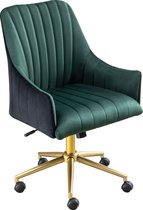 Merax Luxe Bureaustoel - Verstelbare Stoel - Velvet Draaibaar Kantoorstoel met Wielen - Groen