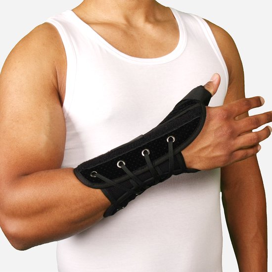 Attelle de pouce de poignet de Medical Brace - Support de poignet robuste - Doigts faciles à déplacer - Gauche - Taille L: tour de poignet 18-20 cm