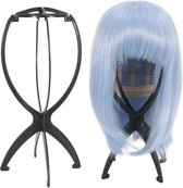 Pruikenhouder - Pruikenstandaards - Draagbare pruik standaard - Zwarte pruikenstandaard - Mannequin hoofd voor vrouwen en mannen - Paspop Hoofd 18x36 cm