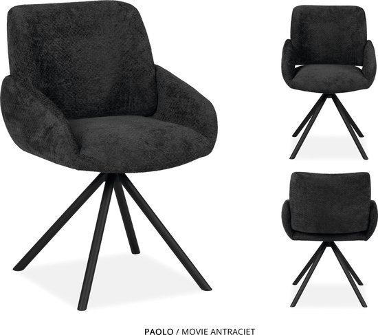 MX Sofa Eetkamer stoel Paolo | kleur: Antraciet