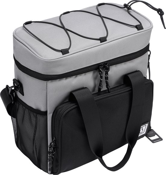 Brisby 4 Laags Geïsoleerde Koeltas - Lunchtas 15 liter - Zwart Grijs van Brisby — afbeelding 3