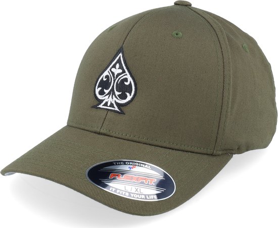 Hatstore- Ace Of Spades Olive Flexfit - Iconic Cap