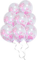 LUQ - Luxe Roze Confetti Helium Ballonnen - 25 stuks - Verjaardag Versiering - Decoratie - Roze Latex Confetti Ballon