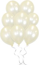 LUQ - Luxe Metallic Ivoor Witte Helium Ballonnen - 100 stuks - Verjaardag Versiering - Decoratie - Latex Ballon Ivoor Wit