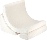Moon chair teddy stof cream white