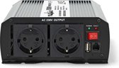 Nedis Auto Omvormer 1000W – 12V / 230V – 2x Stopcontact & 1x USB Oplaadpoort – Gemodificeerde Sinusgolf – Spanningsomvormer