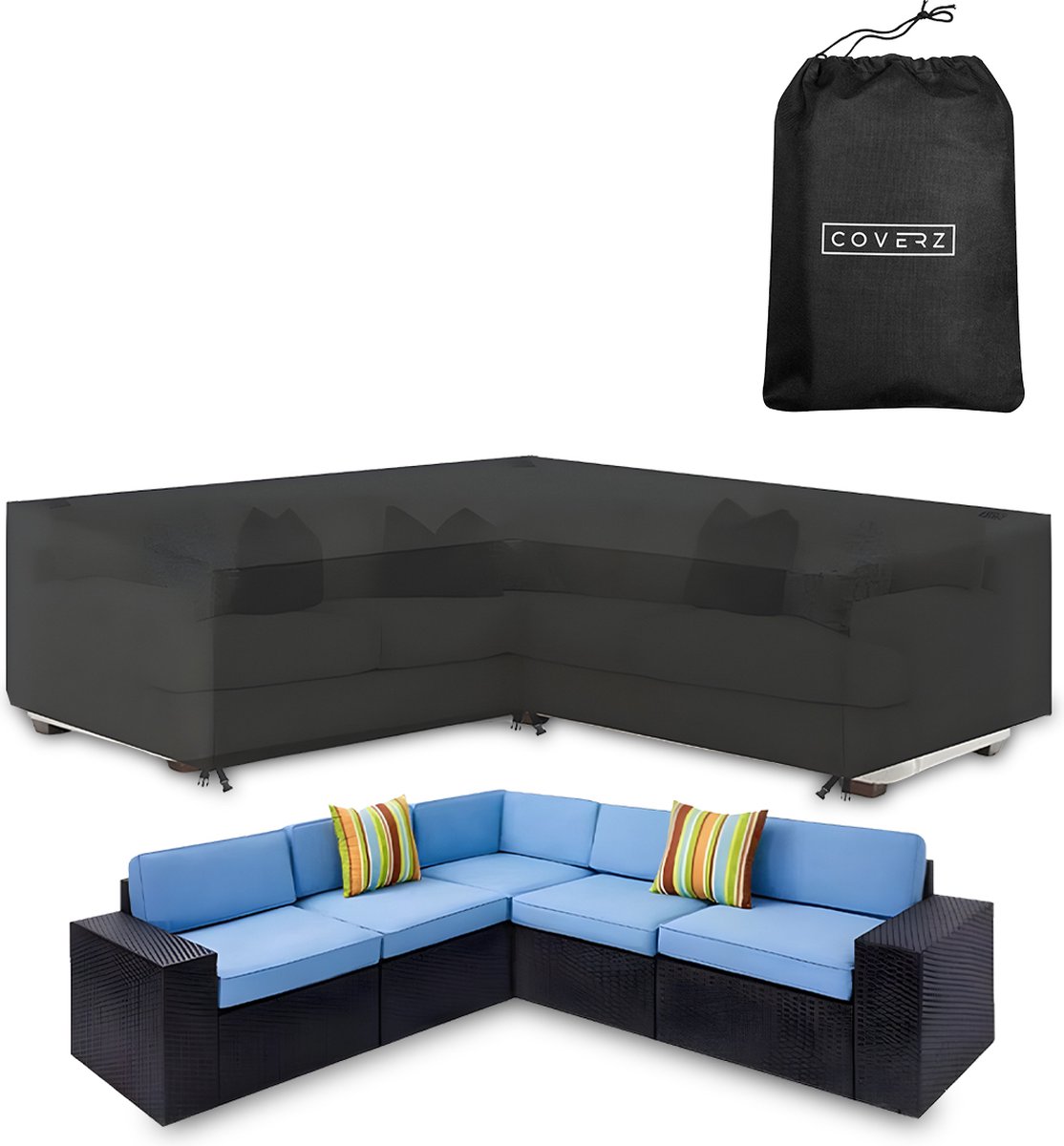 Beschermhoes Tuinmeubelen - Waterdichte Tuintafel 600D Cover - Loungeset - Tuinset - 215x85x70 cm