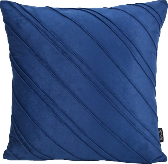 Sierkussen Velvet Stripe Blauw | 45 x 45 cm | Velvet / Polyester