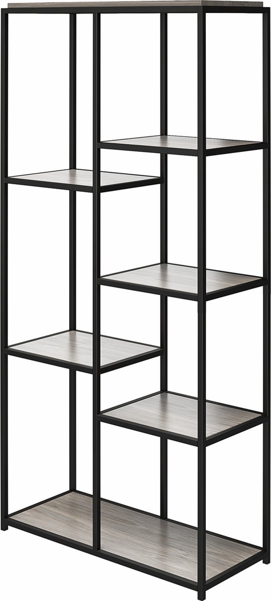 Quincy-Boekenkast - Grijs/Zwart