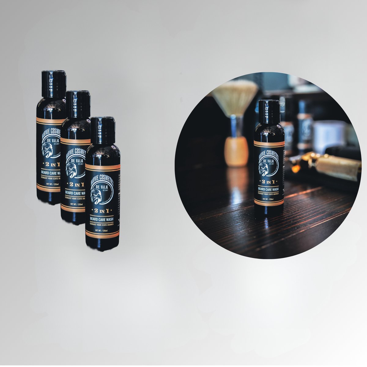 Goedkoopste Barnie Cosmetics® Barnie shampoo 3 stuks - gezichtsreiniger - baard verzorging - - baardconditioner - baard shampoo - gemaakt voor echte mannen - 120ml