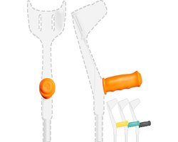 MySleeve - Handvathoezen (2 stuks) met Gelkussen voor Krukken, voorkomt Vallende Krukken, Krukken Handgrepen Pads, Cover voor Krukken, NIET voor Anatomische Krukken - 21x6,5x9 cm, oranje (excl. kruk)