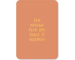 Wenskaart Een nieuwe plek - verhuiskaart - verhuizen - aankondiging - nieuwe woning - set van 10 dezelfde kaarten met goudfolie