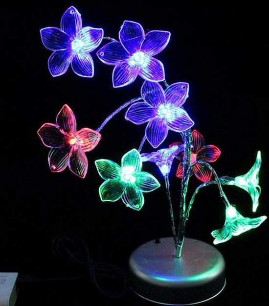 NIEUWE Lelie Bloem Boomtak Nachtlampje Tafellamp Veelkleurige Woondecoratie - Bloemenlampjes - Leuke plantlampje