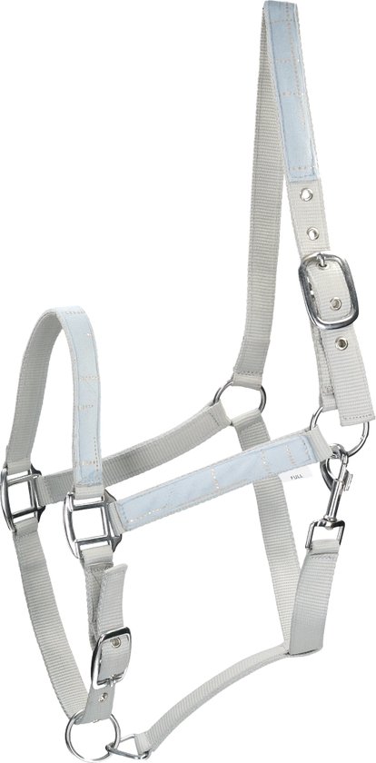 PFIFF Pony Halster 'Wiesn' - Kunststof Met Polarfleece Bekleding, Maat S, Bruin/Lichtblauw