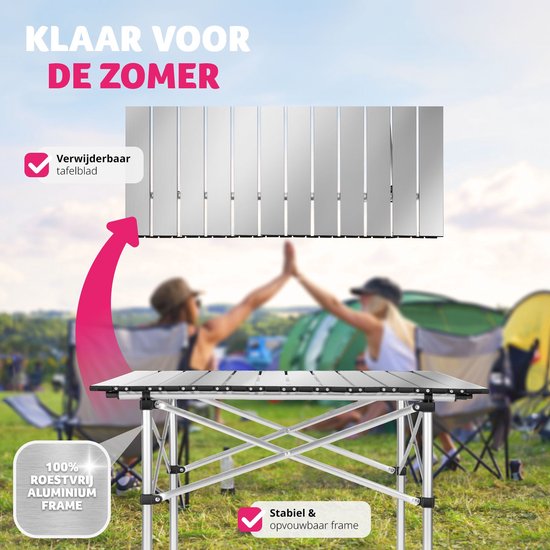 tectake® - Campingtafel - Opklapbaar - Incl. draagtas - 70 x 70 cm - Grijs van TecTake — afbeelding 3